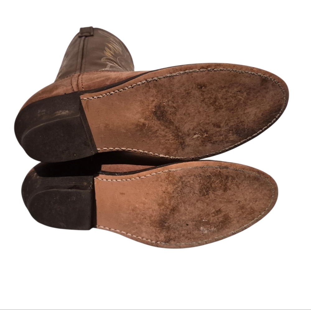Laredo Brown Round-Toe Cowboy Western Cowgirl Boots Women's 8M - Picture 7 of 8